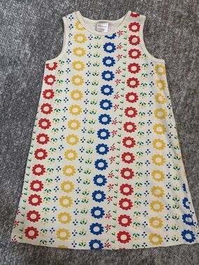 EUC Hanna Anderson Girls multi color Floral Print A-Line Dress 6/7